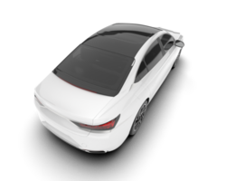 White city car isolated on transparent background. 3d rendering - illustration png