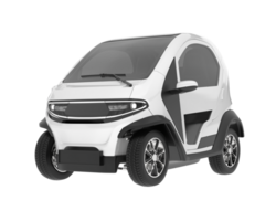 White city car isolated on transparent background. 3d rendering - illustration png