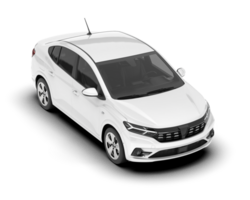 White city car isolated on transparent background. 3d rendering - illustration png