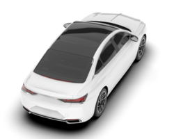 White city car isolated on transparent background. 3d rendering - illustration png