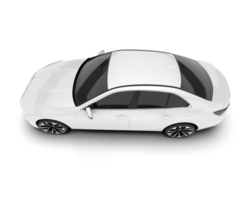 White city car isolated on transparent background. 3d rendering - illustration png