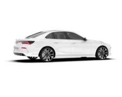 White city car isolated on transparent background. 3d rendering - illustration png