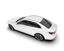 White city car isolated on transparent background. 3d rendering - illustration png