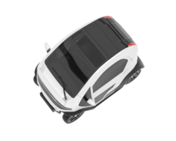 White city car isolated on transparent background. 3d rendering - illustration png