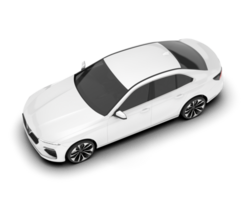 White city car isolated on transparent background. 3d rendering - illustration png