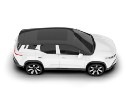 White city car isolated on transparent background. 3d rendering - illustration png