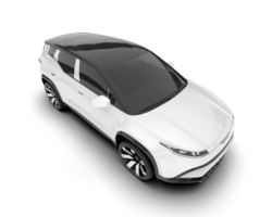 White city car isolated on transparent background. 3d rendering - illustration png