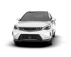 White city car isolated on transparent background. 3d rendering - illustration png