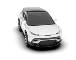 White city car isolated on transparent background. 3d rendering - illustration png