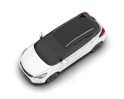 White city car isolated on transparent background. 3d rendering - illustration png