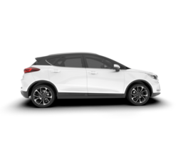 White city car isolated on transparent background. 3d rendering - illustration png