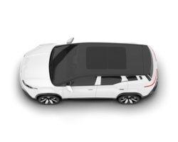 White city car isolated on transparent background. 3d rendering - illustration png