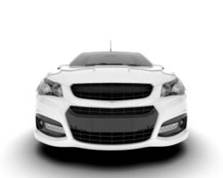 White city car isolated on transparent background. 3d rendering - illustration png