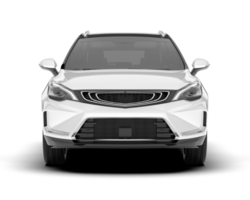 White city car isolated on transparent background. 3d rendering - illustration png