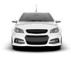 White city car isolated on transparent background. 3d rendering - illustration png