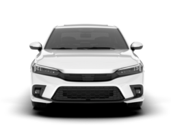 White city car isolated on transparent background. 3d rendering - illustration png