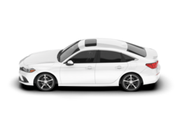 White city car isolated on transparent background. 3d rendering - illustration png