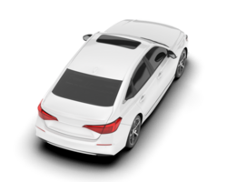 White city car isolated on transparent background. 3d rendering - illustration png