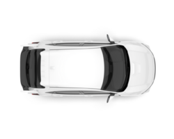 White city car isolated on transparent background. 3d rendering - illustration png