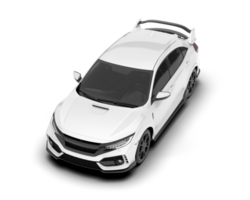 White city car isolated on transparent background. 3d rendering - illustration png