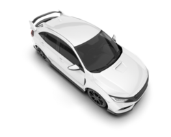 White city car isolated on transparent background. 3d rendering - illustration png