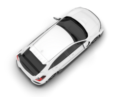 White city car isolated on transparent background. 3d rendering - illustration png