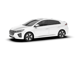 White city car isolated on transparent background. 3d rendering - illustration png