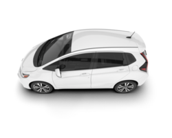 White city car isolated on transparent background. 3d rendering - illustration png