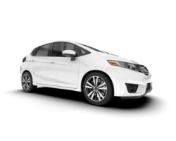 White city car isolated on transparent background. 3d rendering - illustration png