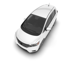 White city car isolated on transparent background. 3d rendering - illustration png