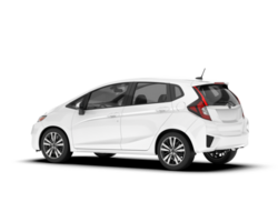 White city car isolated on transparent background. 3d rendering - illustration png