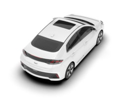 White city car isolated on transparent background. 3d rendering - illustration png