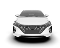 White city car isolated on transparent background. 3d rendering - illustration png