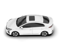 White city car isolated on transparent background. 3d rendering - illustration png