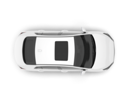 White city car isolated on transparent background. 3d rendering - illustration png