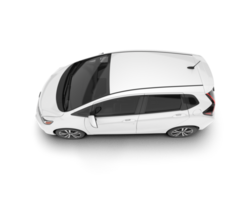 White city car isolated on transparent background. 3d rendering - illustration png