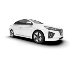 White city car isolated on transparent background. 3d rendering - illustration png