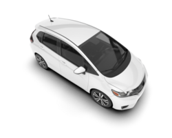 White city car isolated on transparent background. 3d rendering - illustration png