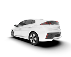 White city car isolated on transparent background. 3d rendering - illustration png