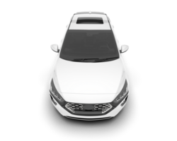 White city car isolated on transparent background. 3d rendering - illustration png