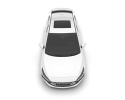 White city car isolated on transparent background. 3d rendering - illustration png