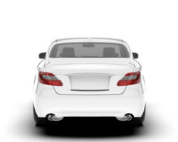 White city car isolated on transparent background. 3d rendering - illustration png