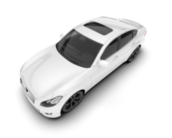 White city car isolated on transparent background. 3d rendering - illustration png