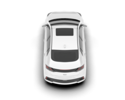 White city car isolated on transparent background. 3d rendering - illustration png