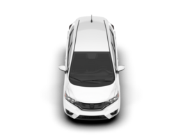 White city car isolated on transparent background. 3d rendering - illustration png