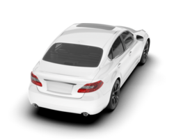 White city car isolated on transparent background. 3d rendering - illustration png