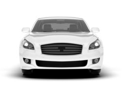 White city car isolated on transparent background. 3d rendering - illustration png