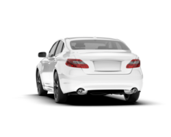 White city car isolated on transparent background. 3d rendering - illustration png