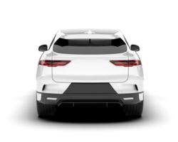 White city car isolated on transparent background. 3d rendering - illustration png