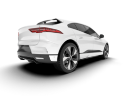 White city car isolated on transparent background. 3d rendering - illustration png